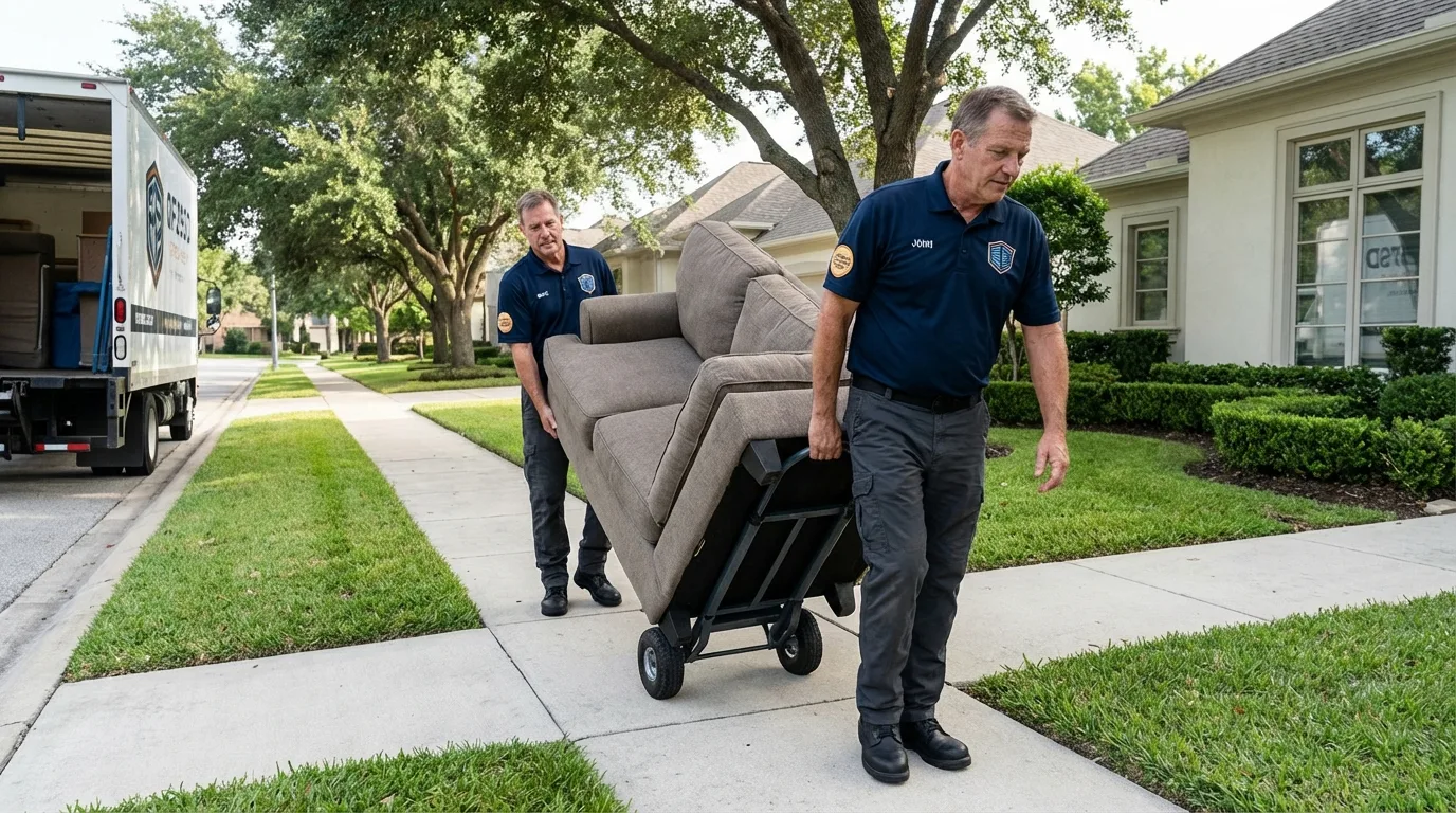 Local residential moving crew loading furniture in Fanwood, NJ